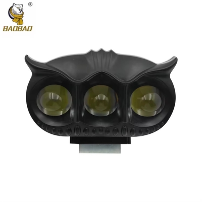 3 LED Owl Style Hitam Aluminium Casing Sepeda Motor LED HeadLight Spot Lamp