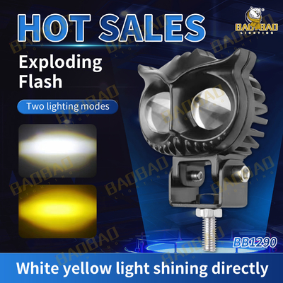 2 LED Owl Kuning Putih Flash Warna MINI Proyektor Lampu Untuk Sepeda Motor