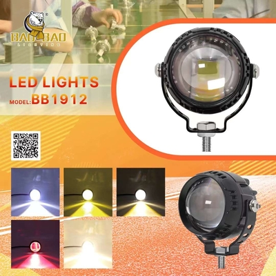 Sinar Tunggal Putih Kuning Merah Flash Aluminium Sepeda Motor Eksternal LED Spotlight