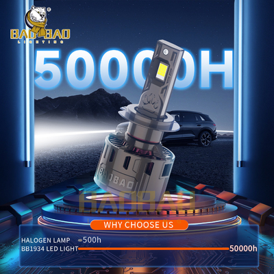 120W Putih Cahaya Logam 2 Tembaga H4 LED Bohlam Lampu Depan Untuk Bagian Otomotif