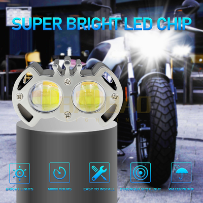 2 Lampu Kabut Sepeda Motor Putih Kuning Palsu Aluminium