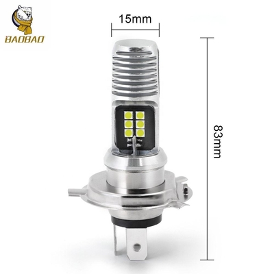 16W Putih Metal Bulb Mini Driving LED Light H4 BA20D Sepeda lampu depan