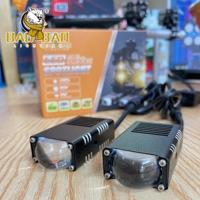 Devil Eye Aluminium Putih Kuning Dual Color Motorcycle Projector Lampu Kabut