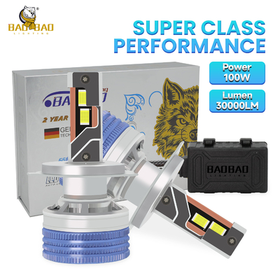 H4 Putih Flash Metal Cahaya Tinggi Mobil Interior Lampu depan LED Lampu Lampu