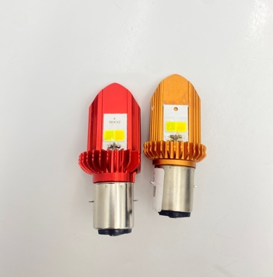 H4 Logam Putih Kuning Dual Warna 2 Wajah Dengan Koil Sepeda Motor LED Lampu Lampu