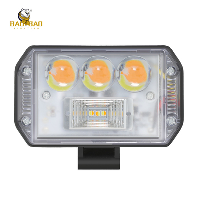 80V LED Kerja Metal Ringan Putih Kuning Dual Color Flashing Sepeda Motor suku cadang