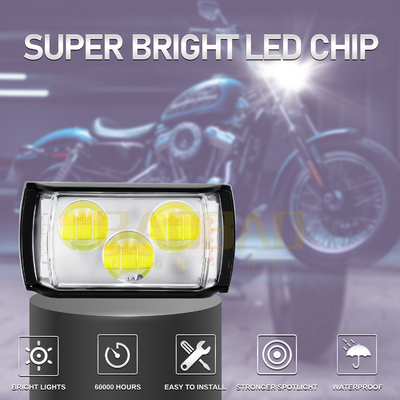 80V 3 manik-manik Metal Dual Color Flashing Merah Biru Motorcycle LED lampu sorot