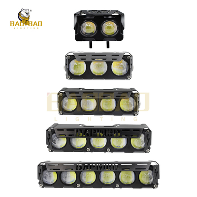 Full Aluminium Putih Kuning Dual Color Flash 2 Mata 3 Mata Lampu depan LED Untuk Sepeda Motor