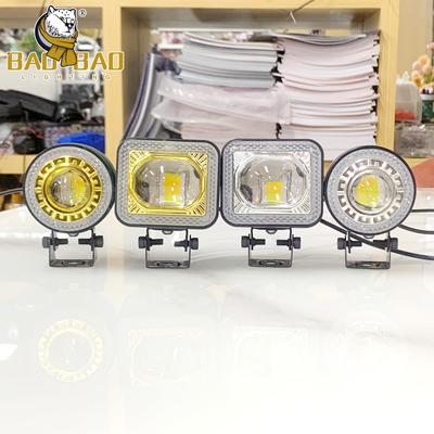 Aluminium Putih Kuning berkedip 12V 24V Lampu sorot sepeda motor RGB Ring Lampu kabut LED